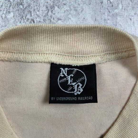 Vintage Underground Railroad New York Cubans Shirt Men Medium Beige Negro League - Picture 7 of 14